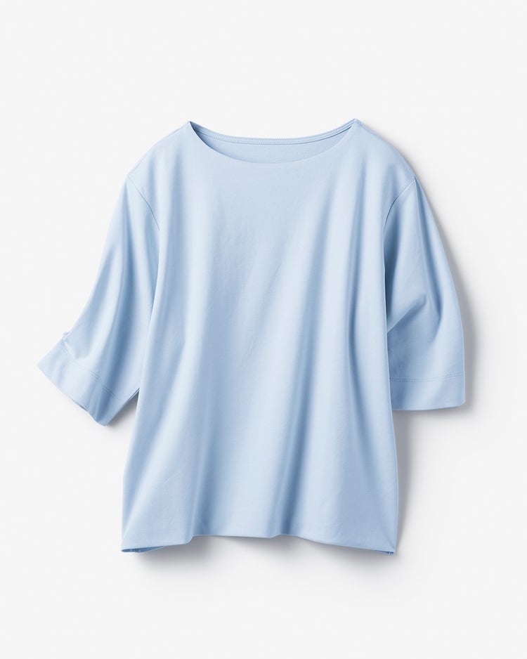 ワイドフォルム／5分袖・ドゥクラッセTシャツ 詳細画像 ペールブルー 1