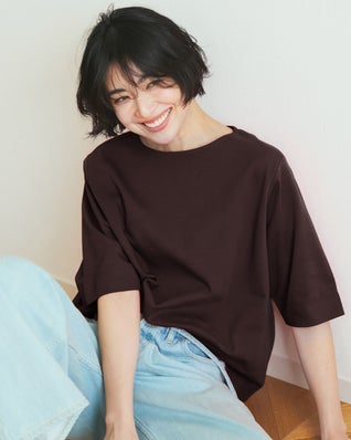 ワイドフォルム／5分袖・ドゥクラッセTシャツ