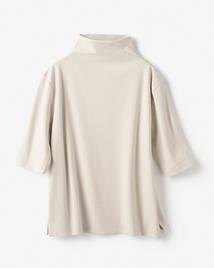 ファネルネック／５分袖・ドゥクラッセTシャツ 詳細画像 ライトグレー 4