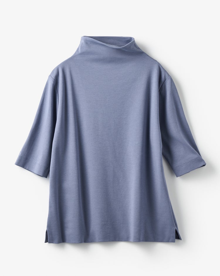 ファネルネック／５分袖・DoT 詳細画像 ダークブルーグレー 2