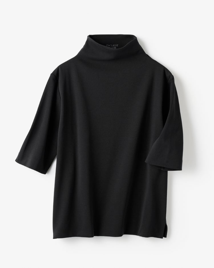 ファネルネック／５分袖・ドゥクラッセTシャツ 詳細画像 ブラック 5
