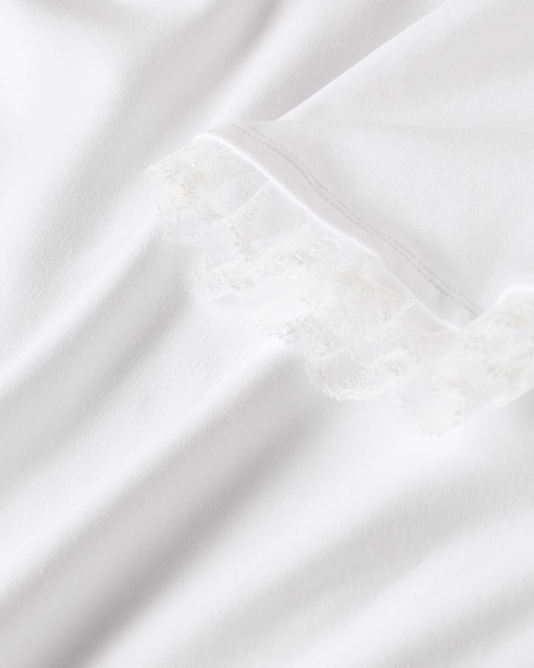 レースネック＆スリーブ／半袖・ドゥクラッセTシャツ 詳細画像 ホワイト 4