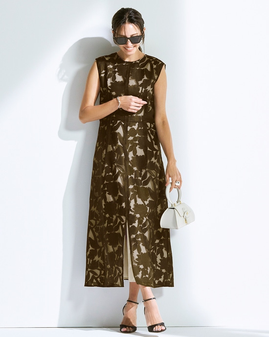 シアーオパール・スリットワンピース