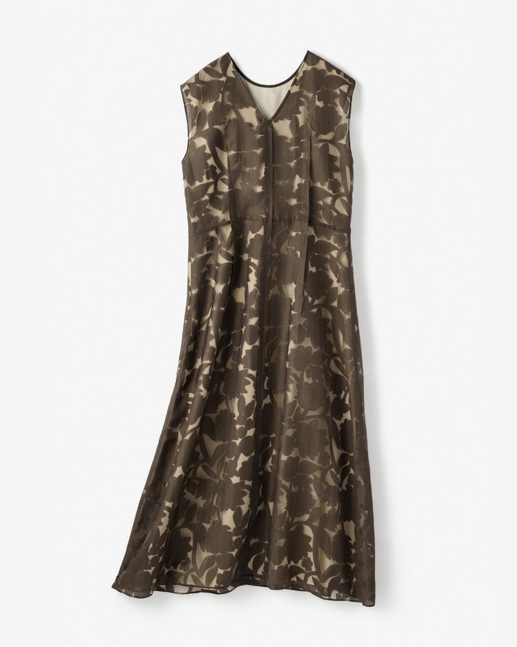 シアーオパール・スリットワンピース 詳細画像 ダークブラウン 2