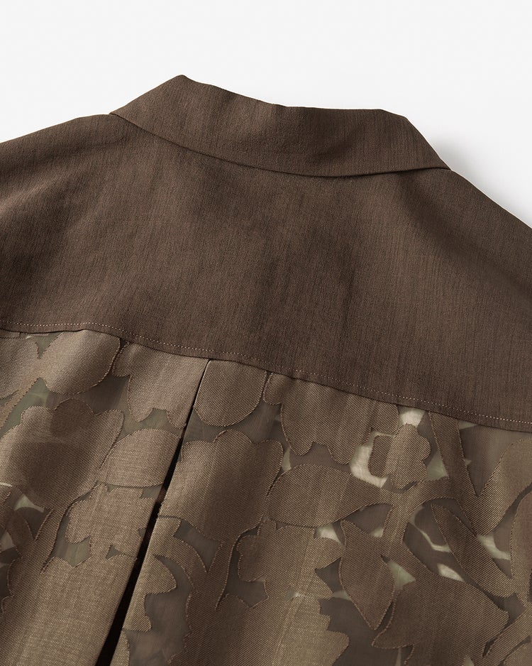 シアーオパール・半袖ブラウス 詳細画像 ダークブラウン 5