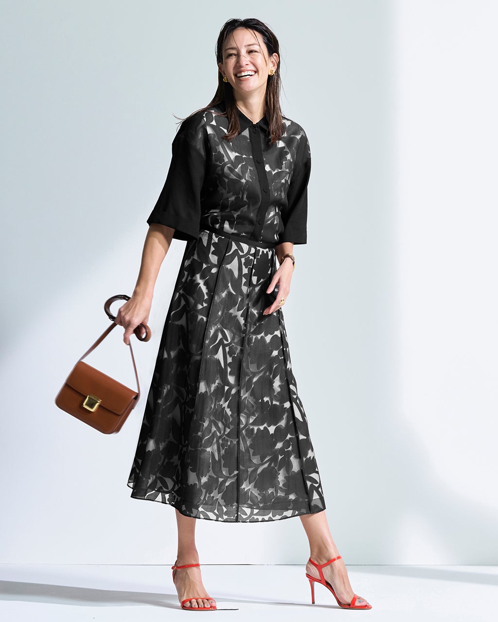 新品♡オパールブラウスとスカートのセット シアーオパール・フレアスカート/DoCLASSE