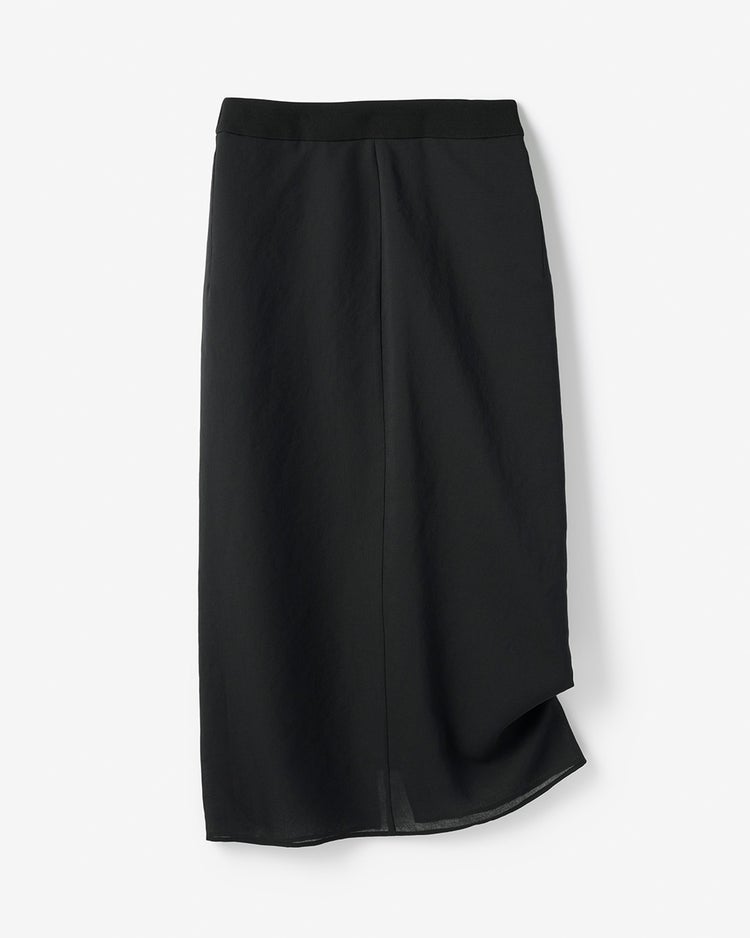 リネンライク・シアーヘムスカート 詳細画像 ブラック 2