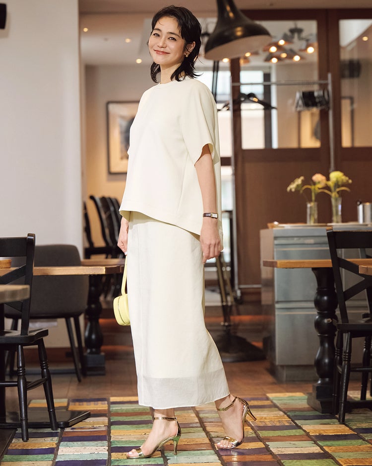 リネンライク・シアーヘムスカート 詳細画像 アイボリー 1