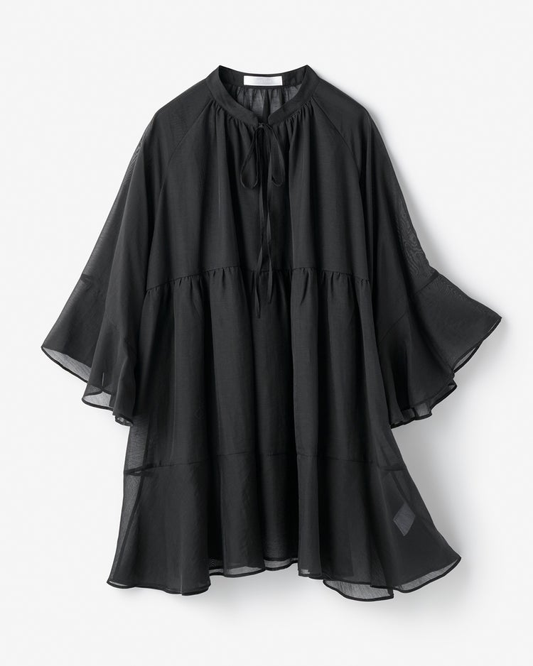 ニュアンスシアー・フレアスリーブブラウス 詳細画像 ブラック 3