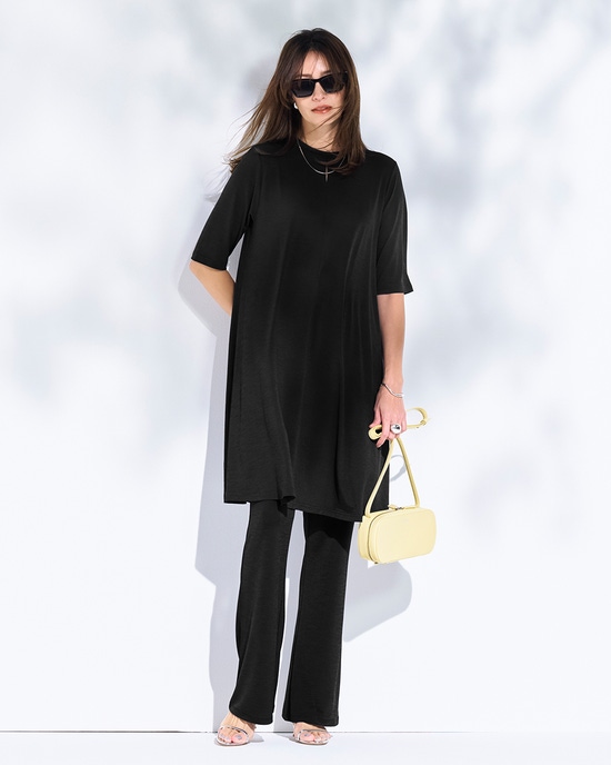 UVスラブ・フレアチュニック／5分袖