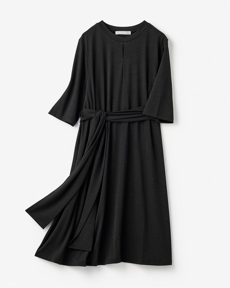 UVスラブ・フレアチュニック／5分袖 詳細画像 ブラック 2