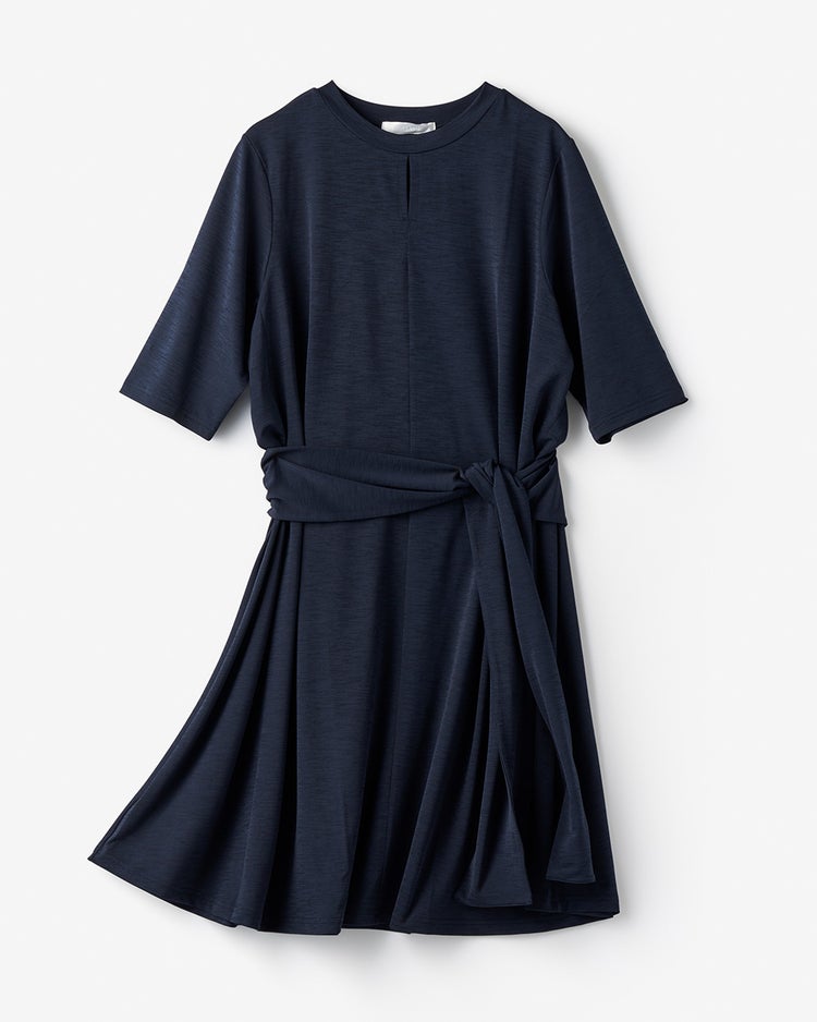 UVスラブ・フレアチュニック／5分袖 詳細画像 ネイビー 2