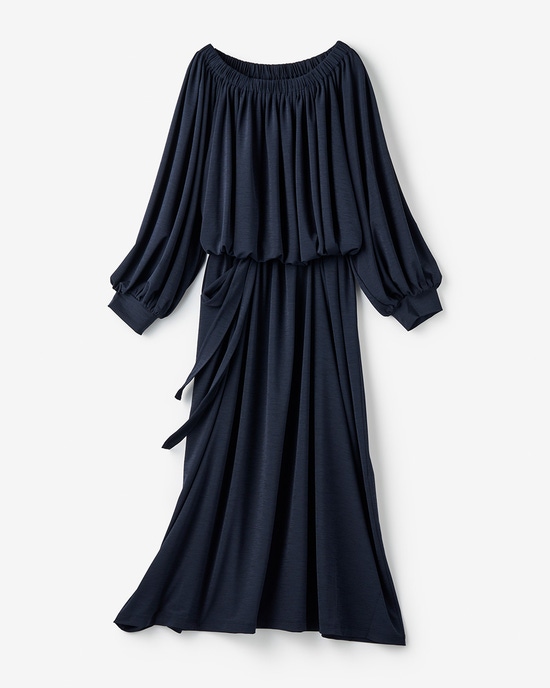 UVスラブ・ギャザーネックワンピース／普通丈