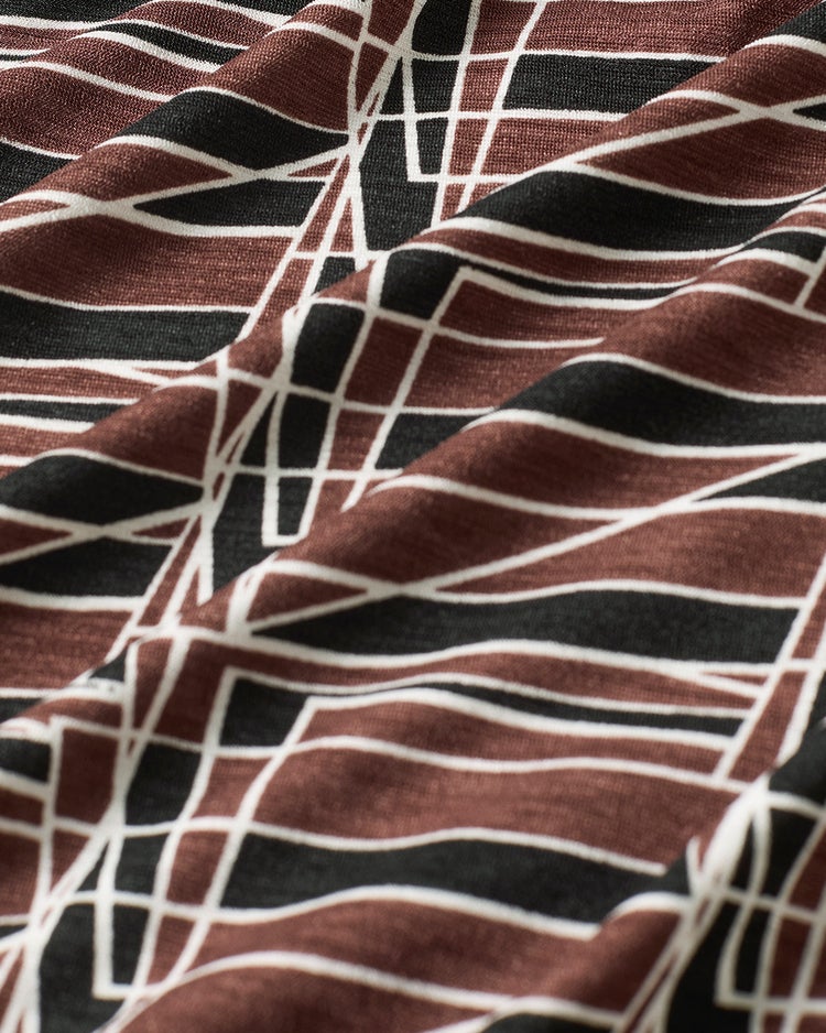 UVスラブ・ギャザーネックワンピース／普通丈 詳細画像 ブラウンマルチ 2