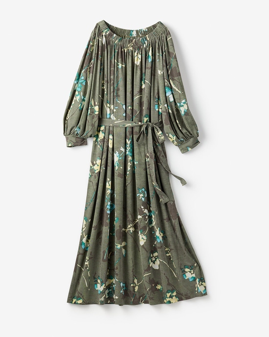 UVスラブ・ギャザーネックワンピース／普通丈