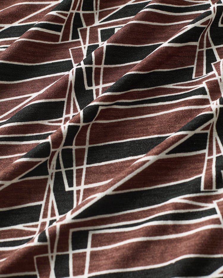 UVスラブ・ギャザーネックワンピース／長め丈 詳細画像 ブラウンマルチ 4