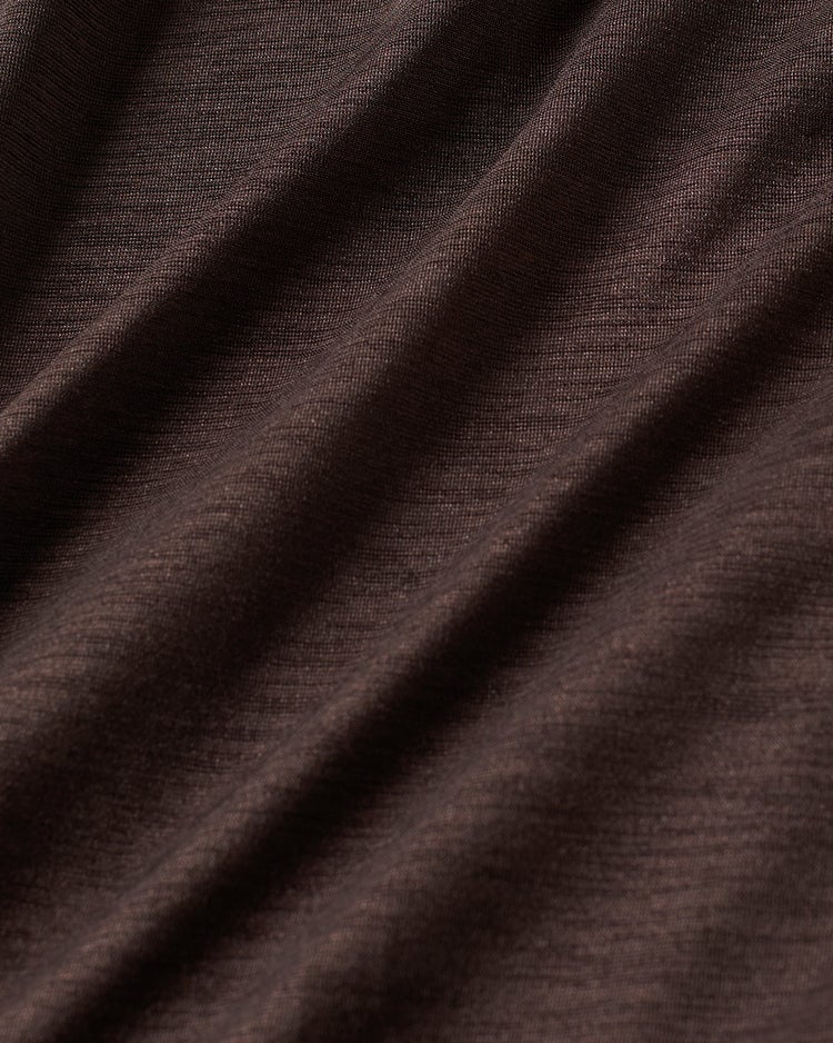 UVスラブ・ギャザーネックワンピース／長め丈 詳細画像 ダークブラウン 2
