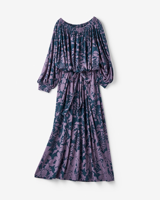 UVスラブ・ギャザーネックワンピース／長め丈