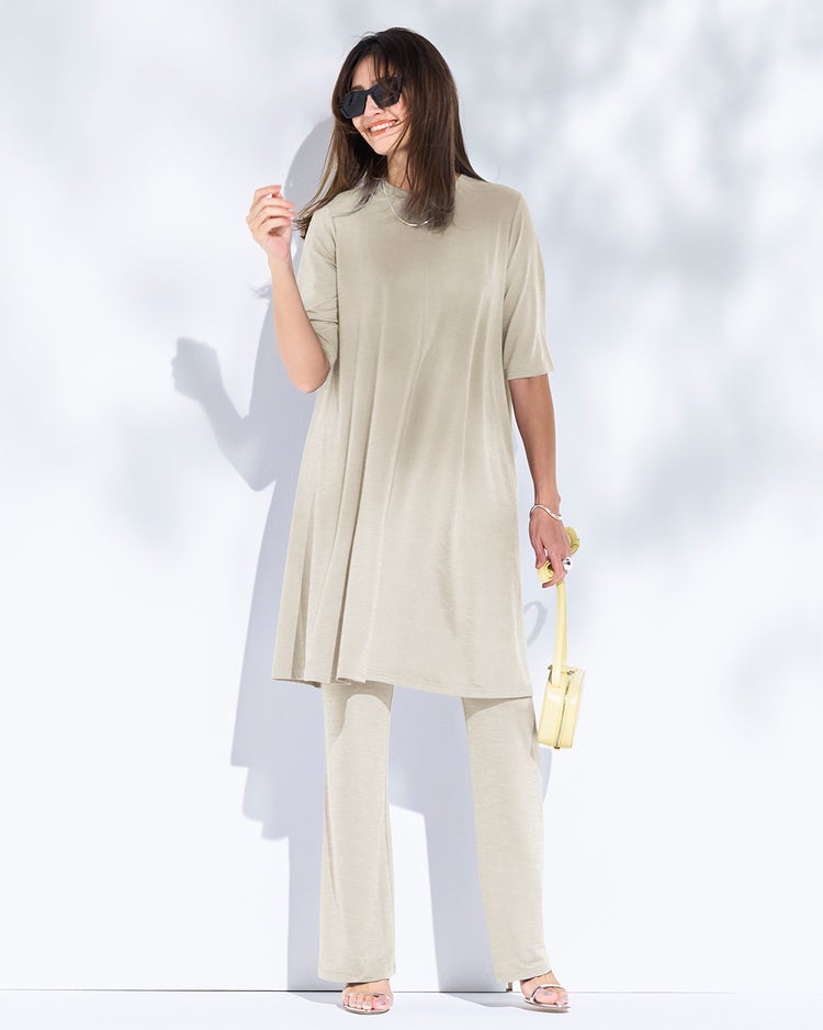 UVスラブ・セミフレアパンツ／66cm 詳細画像 ストーン 1