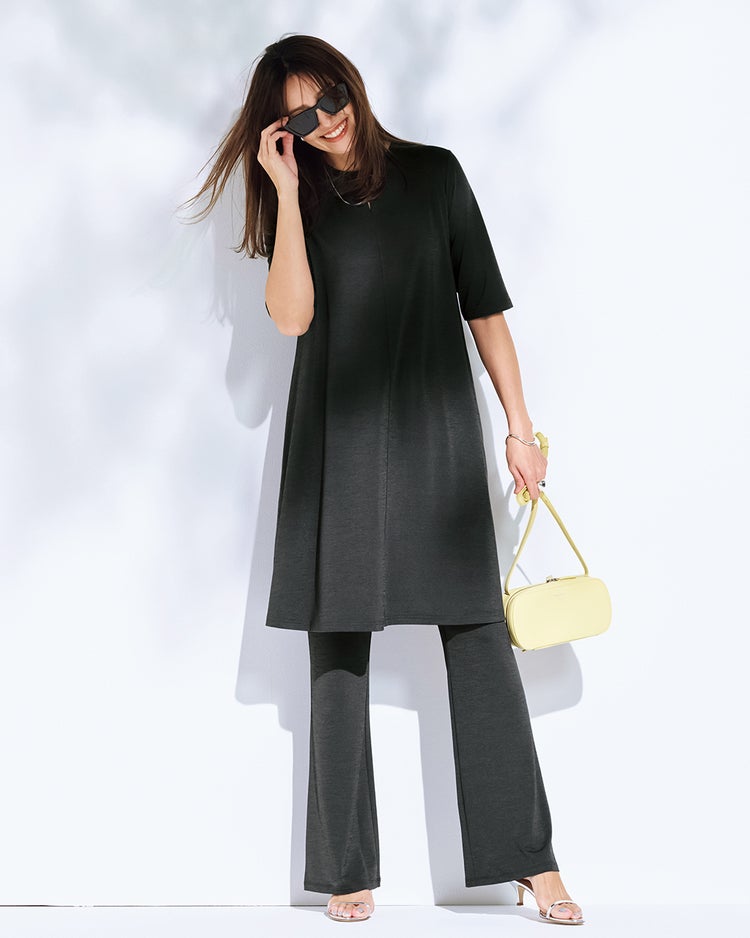 UVスラブ・セミフレアパンツ／70cm 詳細画像 チャコール 1