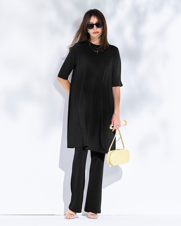 UVスラブ・セミフレアパンツ／70cm 詳細画像 ブラック 1