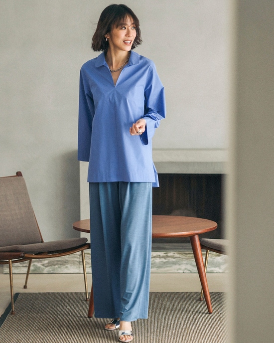 UVスラブ・セミワイドパンツ／ 72cm