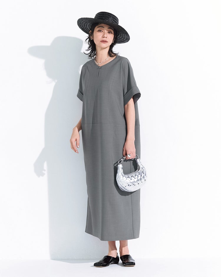 ドライストレッチ・サックワンピース 詳細画像 グレー 1