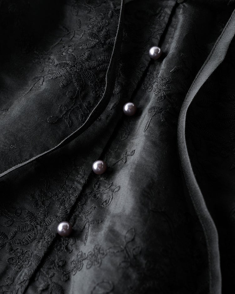 フラワー刺繍・スカラップブラウス 詳細画像 ブラック 4