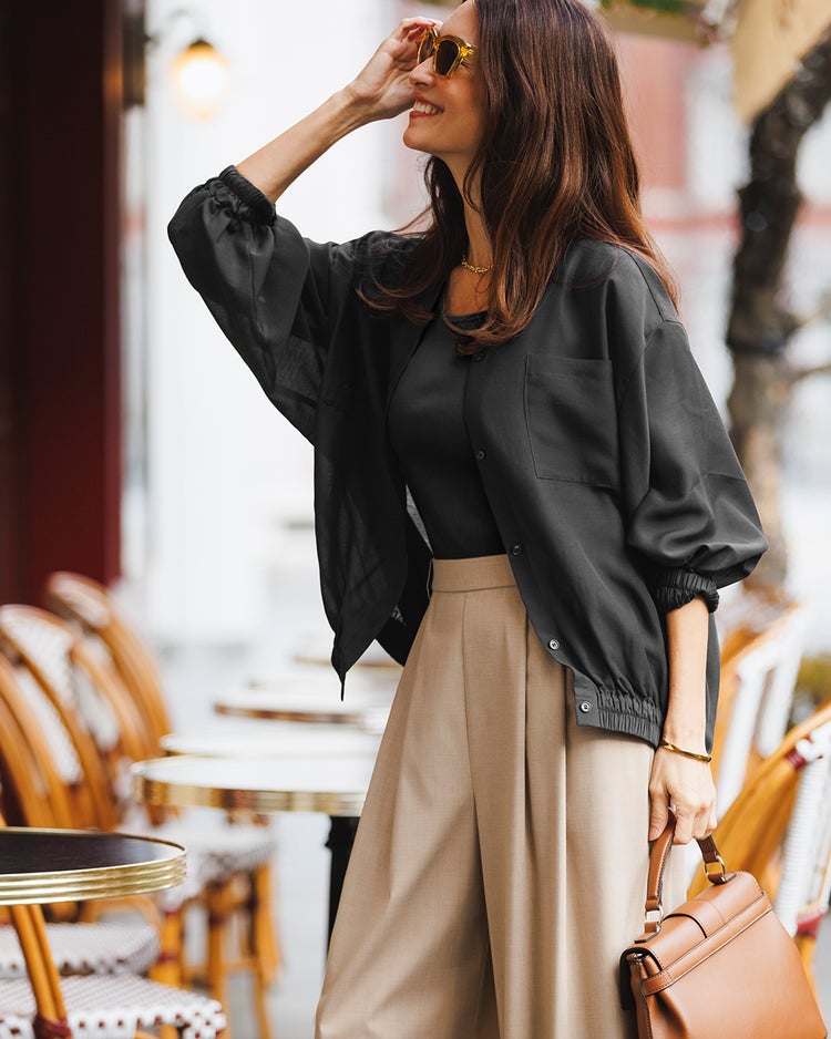 シアーシャツ・リブタンクセット 詳細画像 ブラック 1