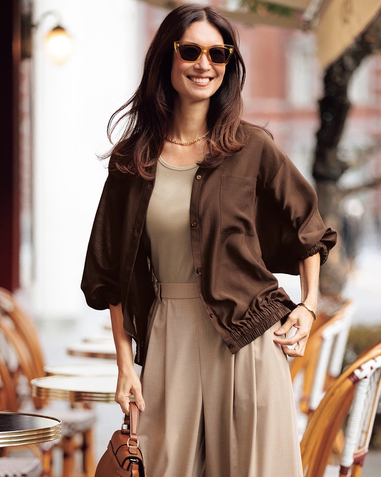 シアーシャツ・リブタンクセット 詳細画像 ダークブラウン 2