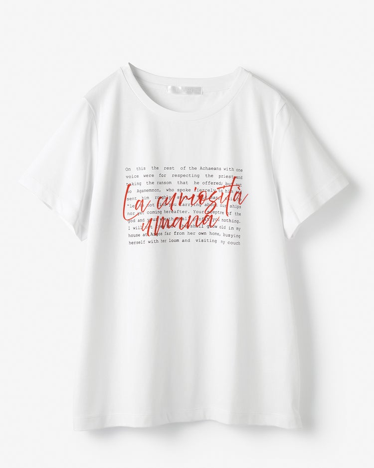 フロッキープリント・デザインTシャツ 詳細画像 ホワイト 2