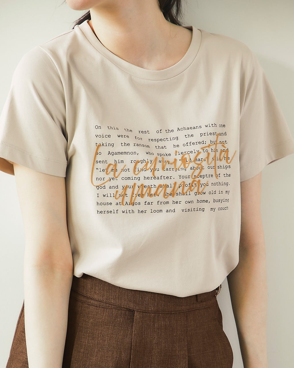 フロッキープリント・デザインTシャツ/DoCLASSE