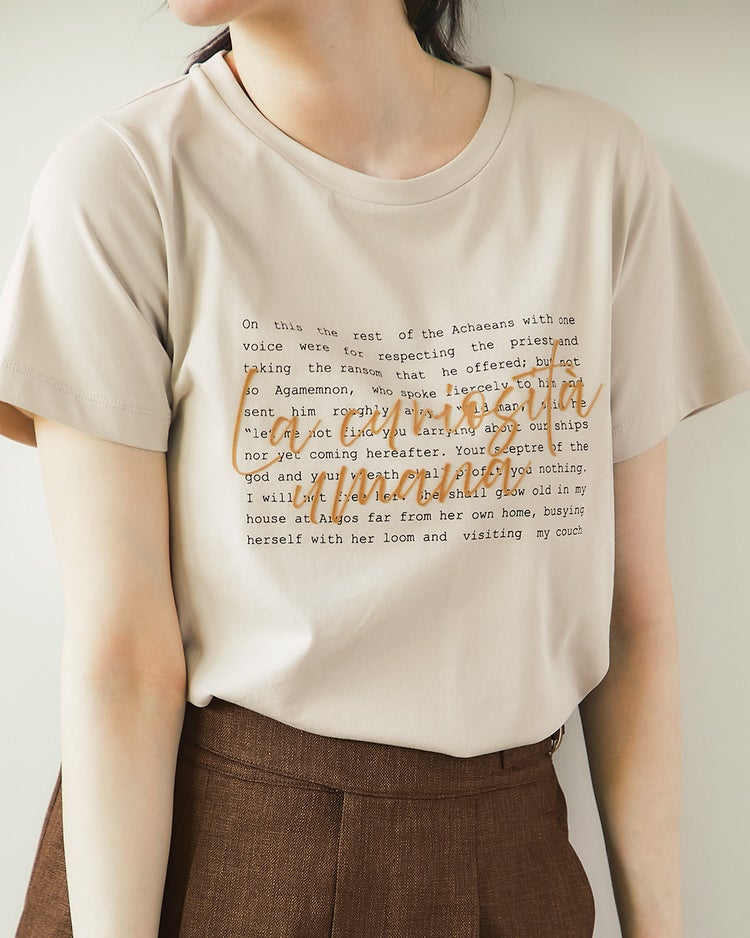 フロッキープリント・デザインTシャツ 詳細画像 ライトグレー 2
