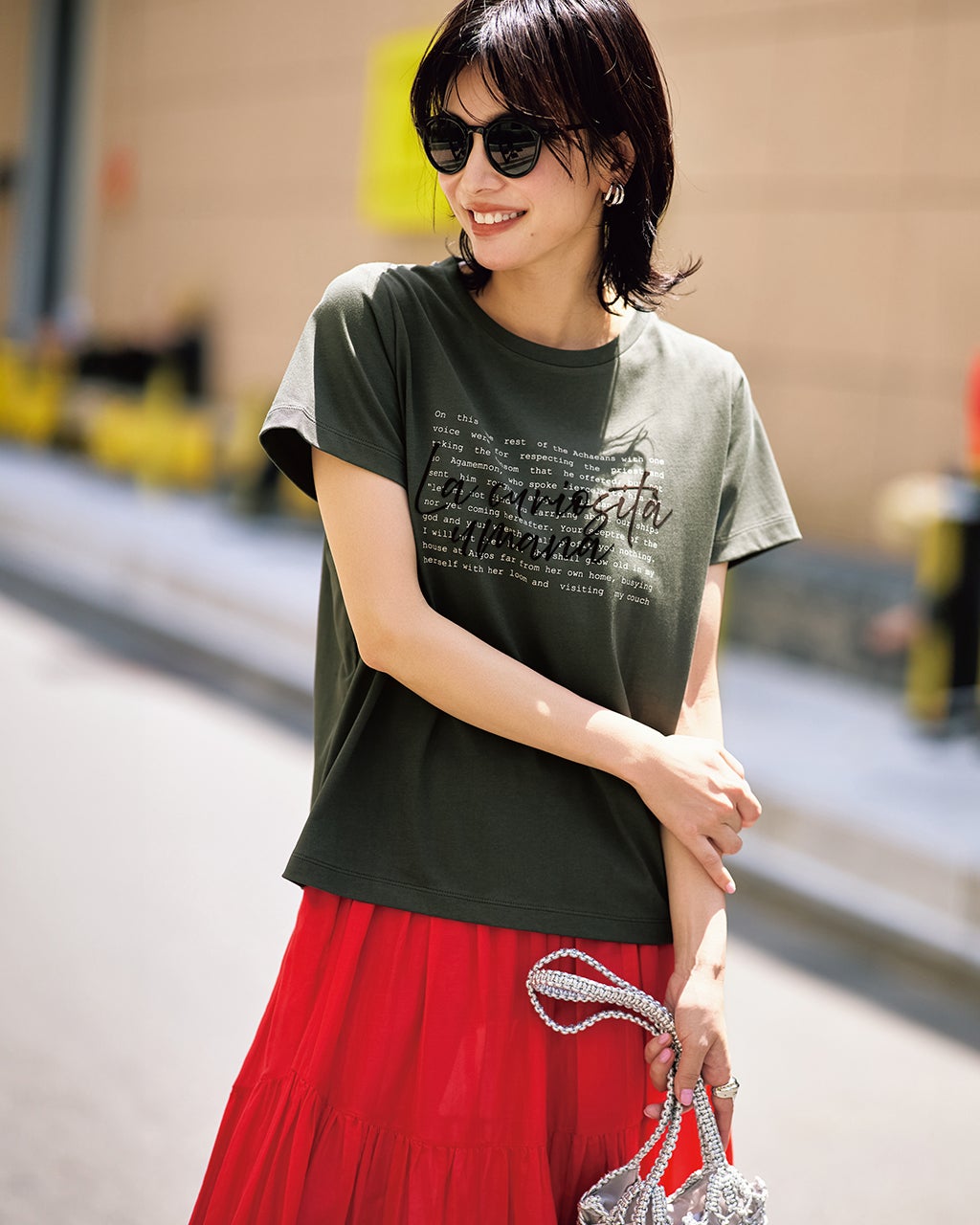 フロッキープリント・デザインTシャツ/DoCLASSE
