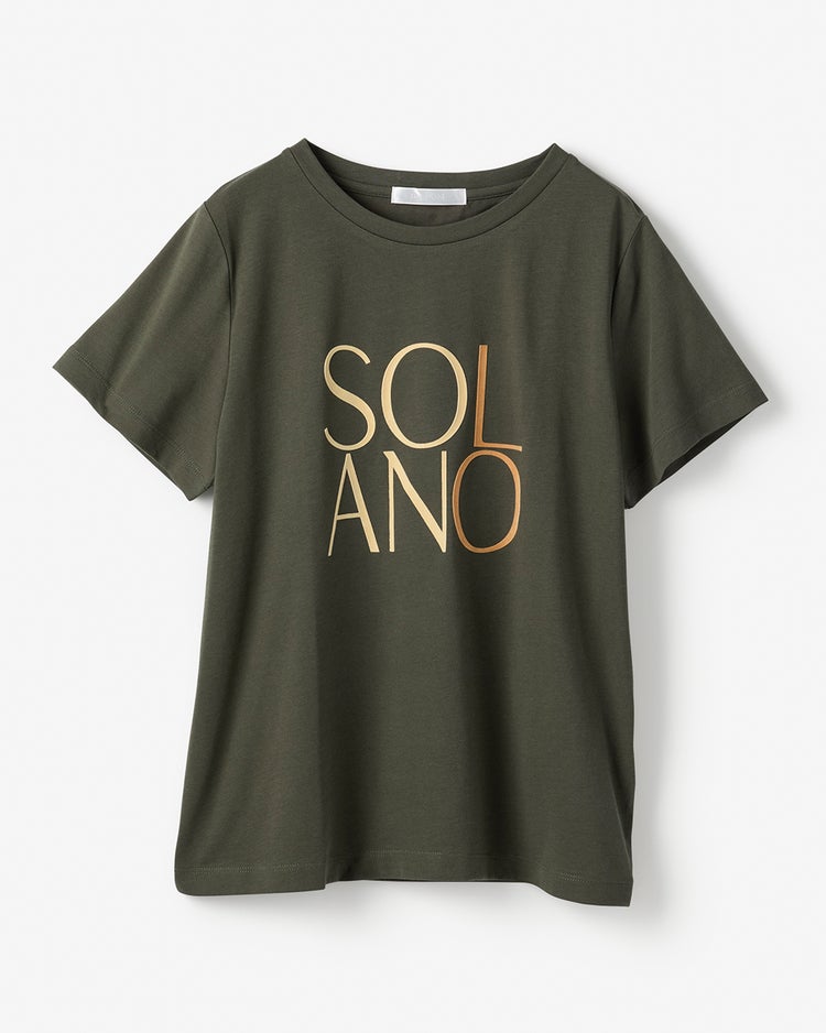 フロッキープリント・デザインTシャツ 詳細画像 カーキパターン 1