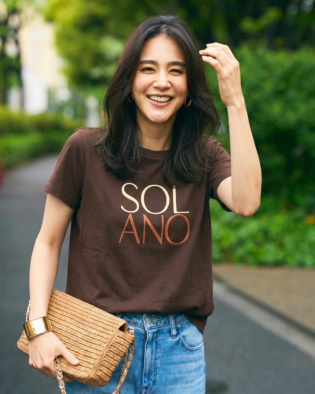 フロッキープリント・デザインTシャツ/DoCLASSE