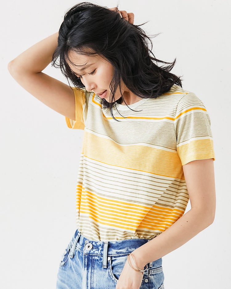 綿スラブ・総柄Tシャツ 詳細画像 イエローパターン 1