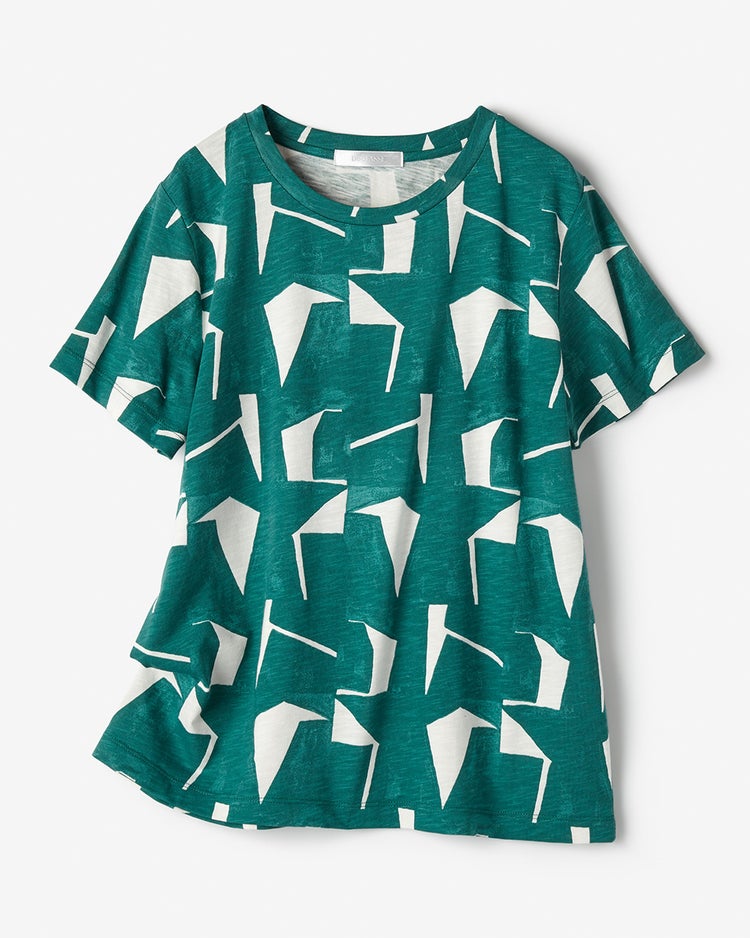 綿スラブ・総柄Tシャツ 詳細画像 グリーンマルチ 3