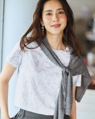 綿スラブ・総柄Tシャツ