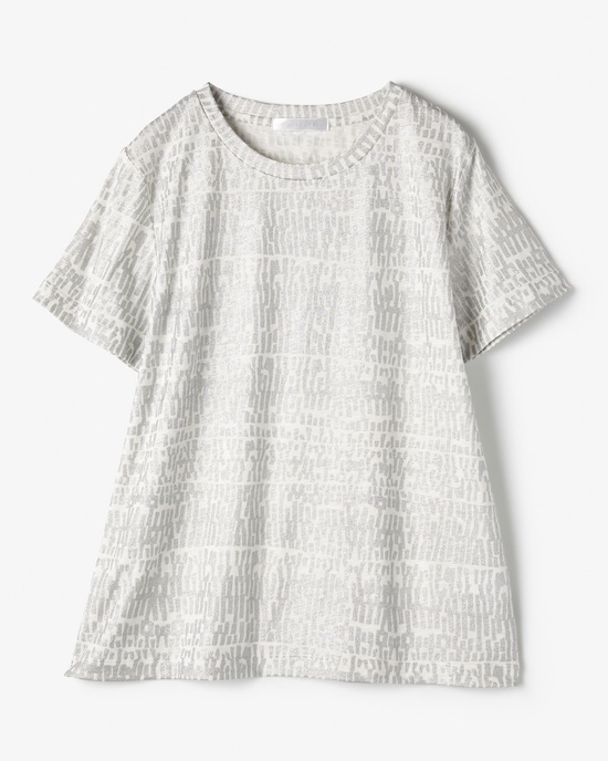 綿スラブ・総柄Tシャツ