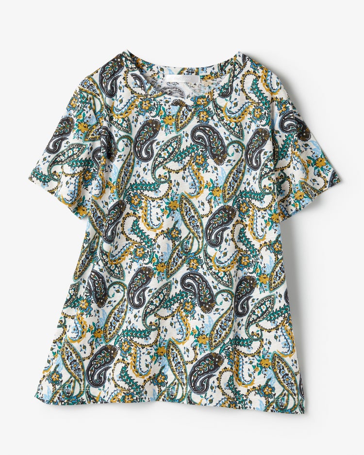 綿スラブ・総柄Tシャツ 詳細画像 ペイズリー 1