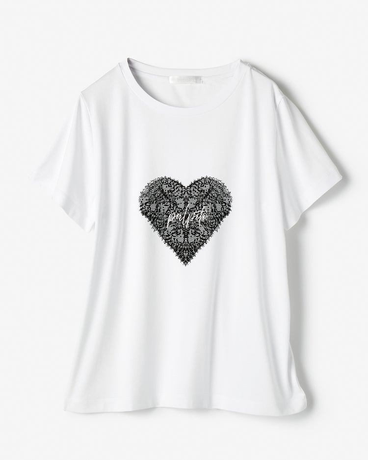 コットン混・グラフィックTシャツ 詳細画像 ホワイトｘブラック 1