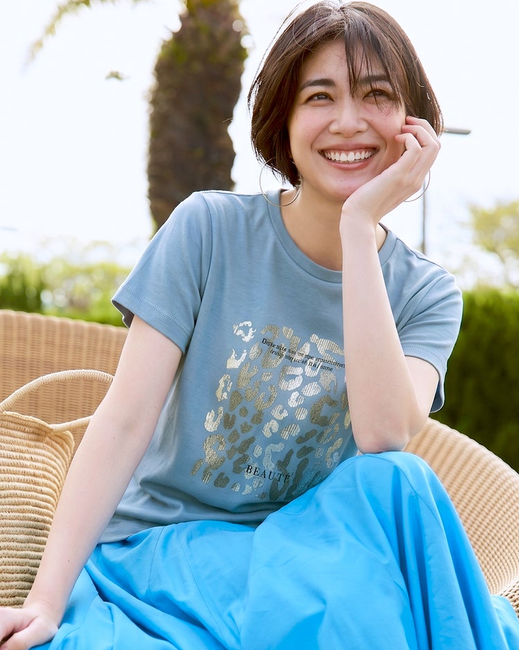 コットン混・グラフィックTシャツ 詳細画像 ライトスティールブルー 1