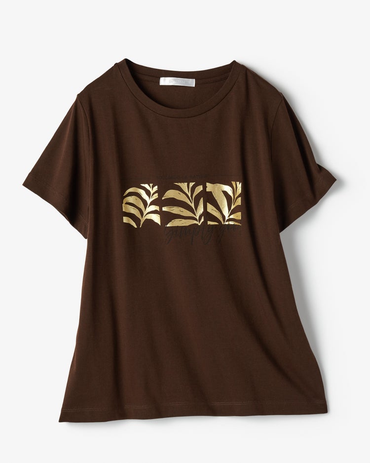 コットン混・グラフィックTシャツ 詳細画像 ダークブラウン 2