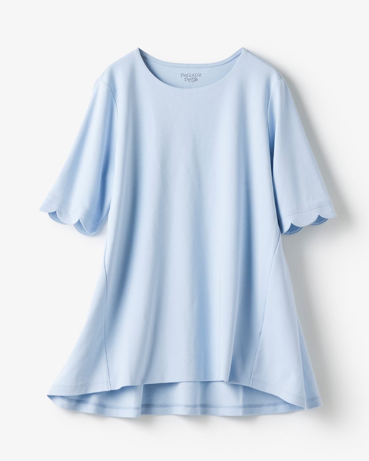 スカラップ袖／ロングフレア・ドゥクラッセTシャツ 詳細画像 ペールブルー 5