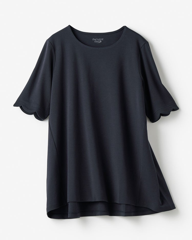 スカラップ袖／ロングフレア・ドゥクラッセTシャツ 詳細画像 ミッドナイトブルー 2