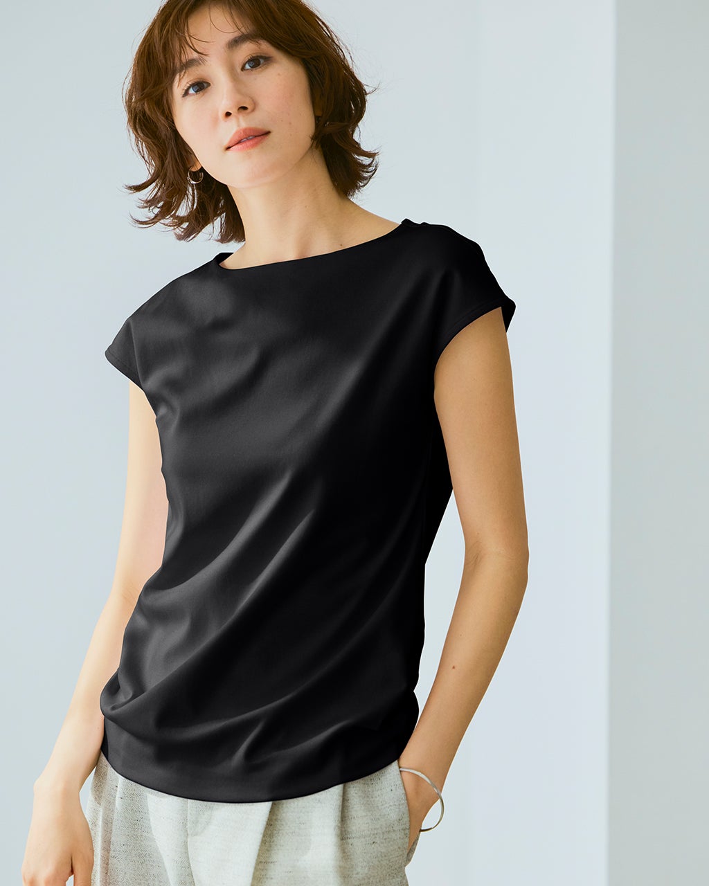 ボートネック・フレンチ袖／スーピマN・ドゥクラッセTシャツ/DoCLASSE