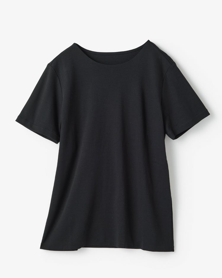 クルーネック・半袖／スーピマN・ドゥクラッセTシャツ 詳細画像 ブラック 2