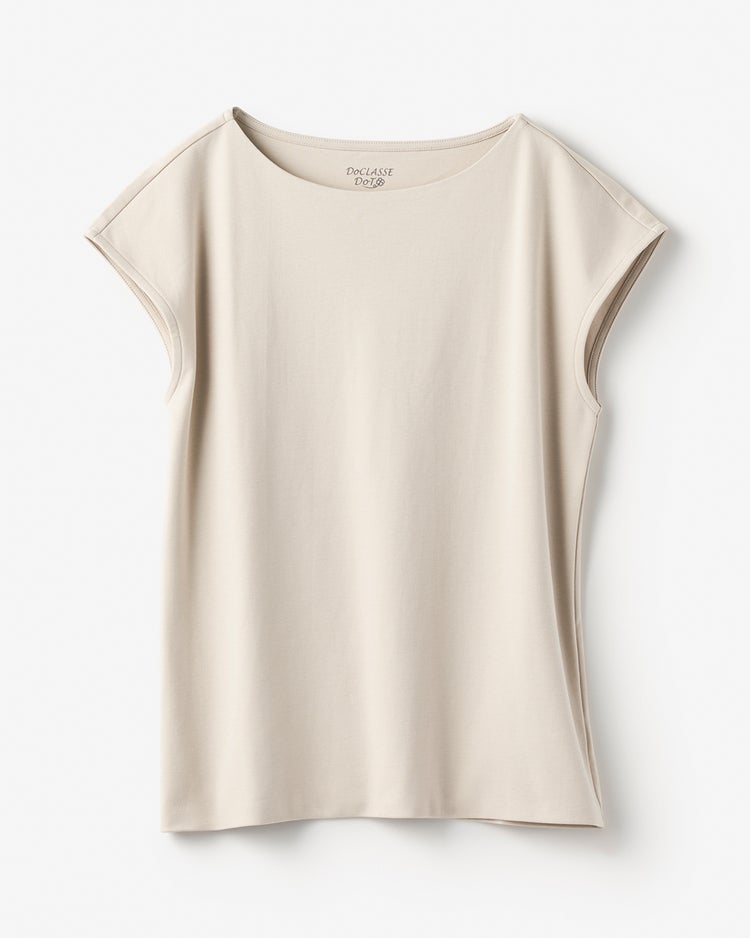 ボートネック・フレンチ袖／スーピマN・ドゥクラッセTシャツ 詳細画像 ライトグレー 2