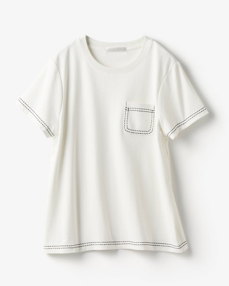 ハンドステッチ風・デザインTシャツ 詳細画像 ホワイト 2